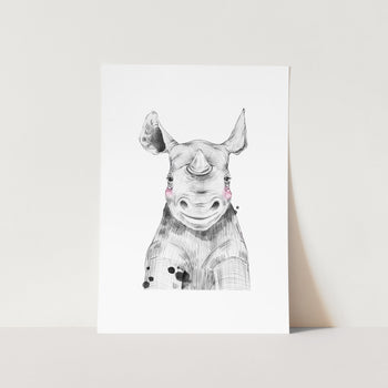 Safari Baby Rhino Art Print