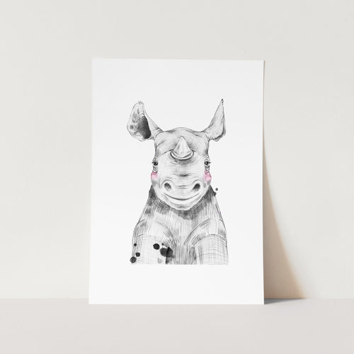 Safari Baby Rhino Art Print