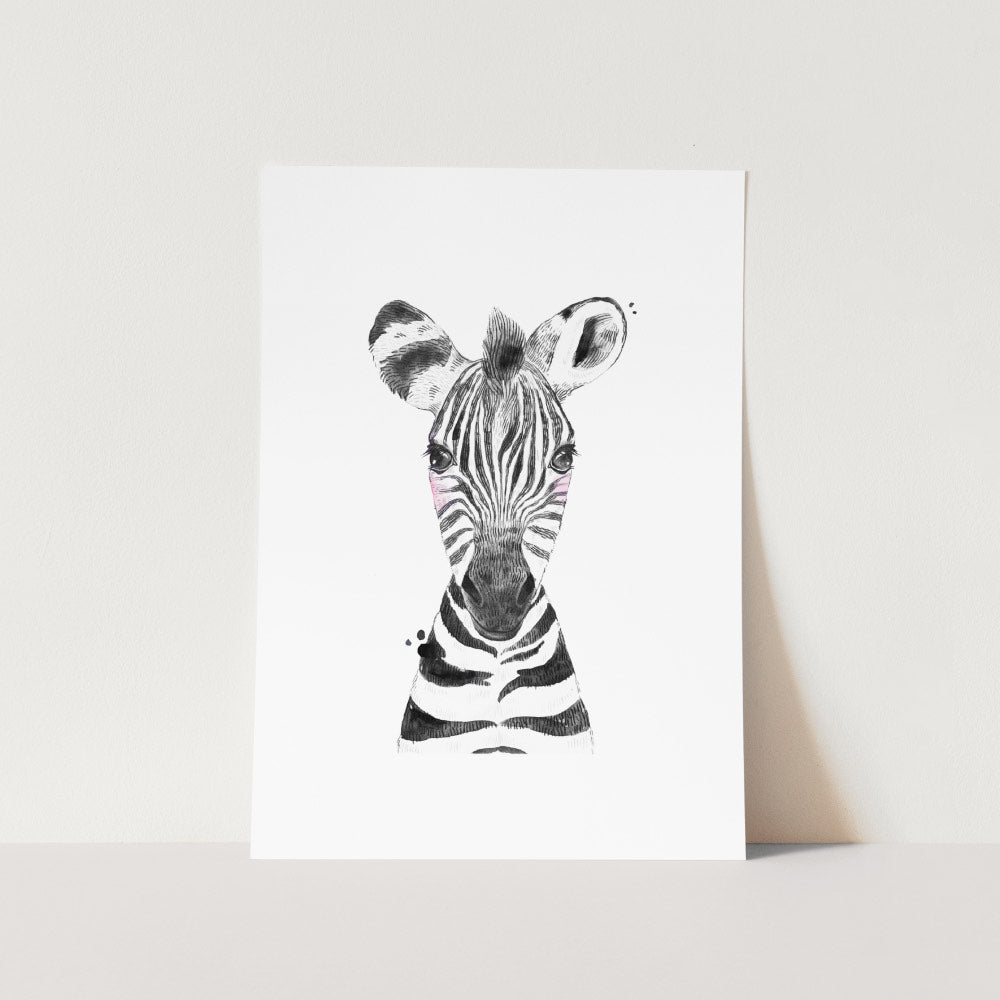 Safari Baby Zebra Art Print