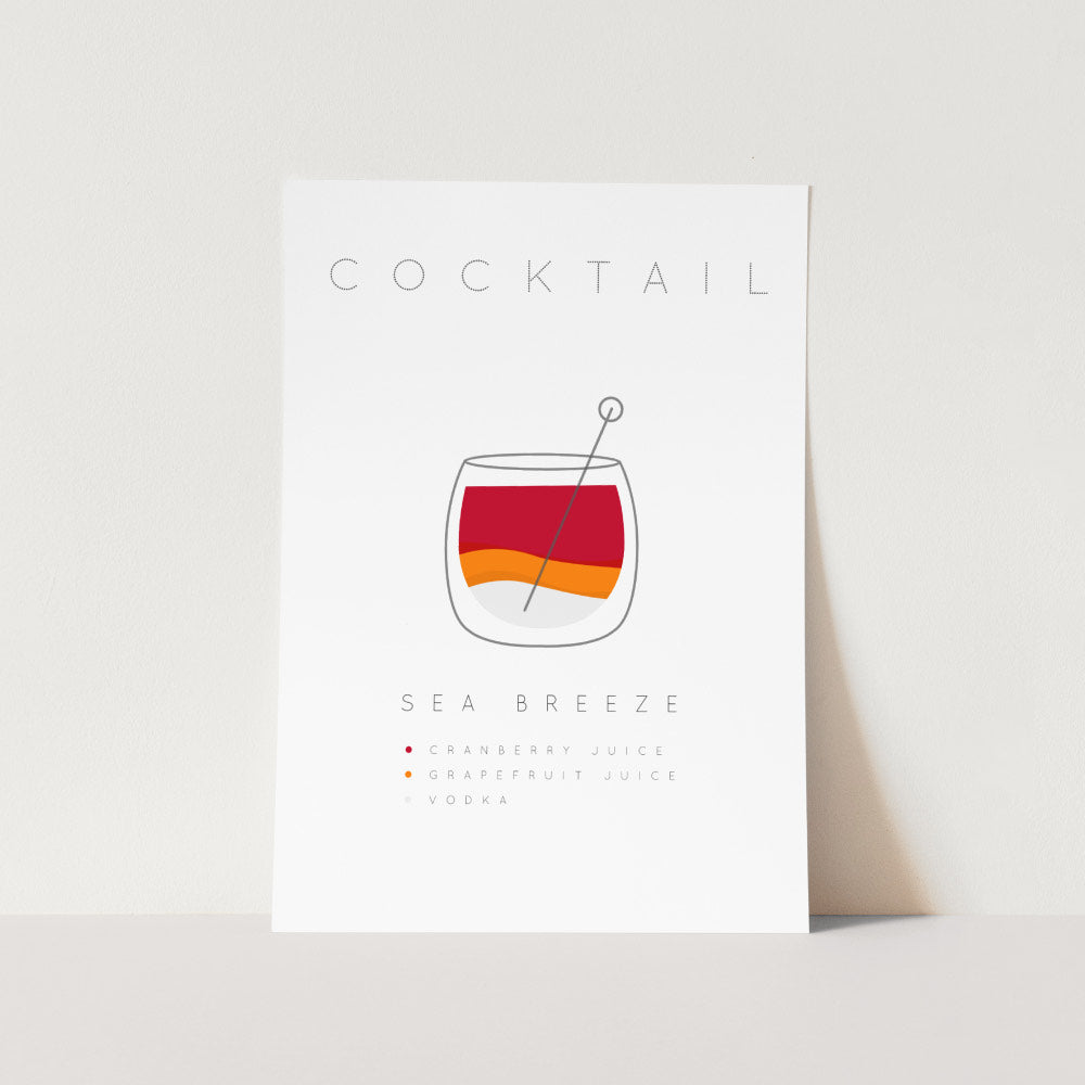 Sea Breeze Cocktail Art Print