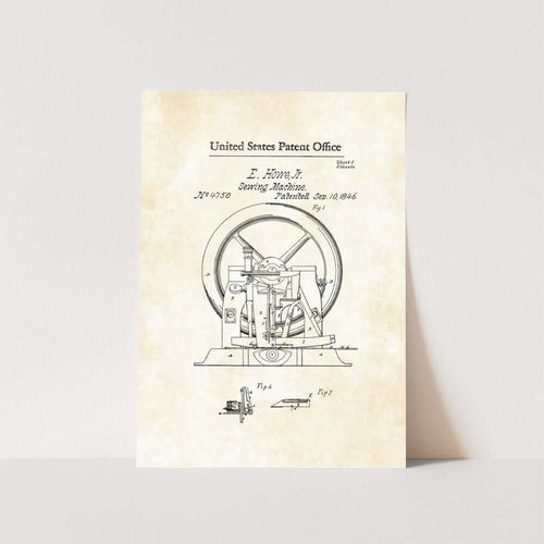 sewing machine poster wall art vintage