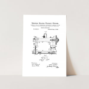 Sewing Machine Patent Art Print