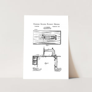 Sewing Machine Table Patent Art Print