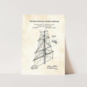 Ship Sails Patent Art Print