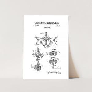 Ship Steering Wheel Patent Art Print