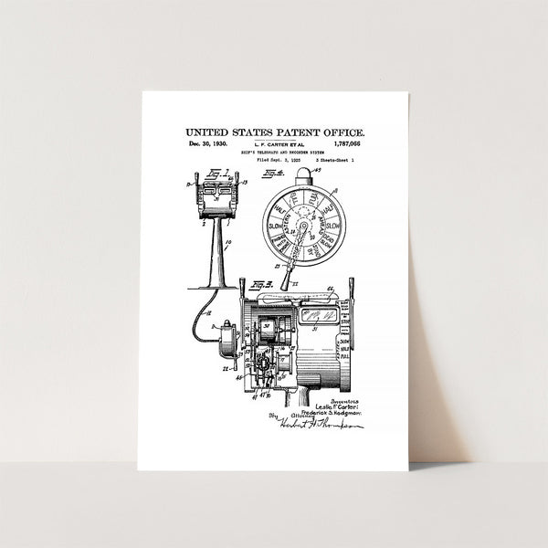 Ship Telegraph Patent Art Print