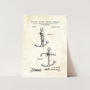 Ships Anchor Patent Art Print