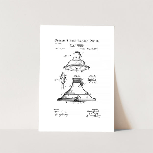 Shower Head Patent Art Print