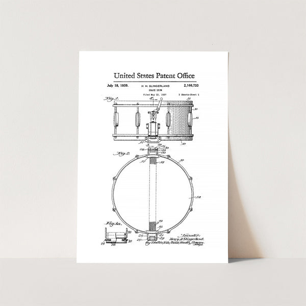 Snare Drum Patent Art Print