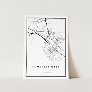 Somerset West Map Art Print