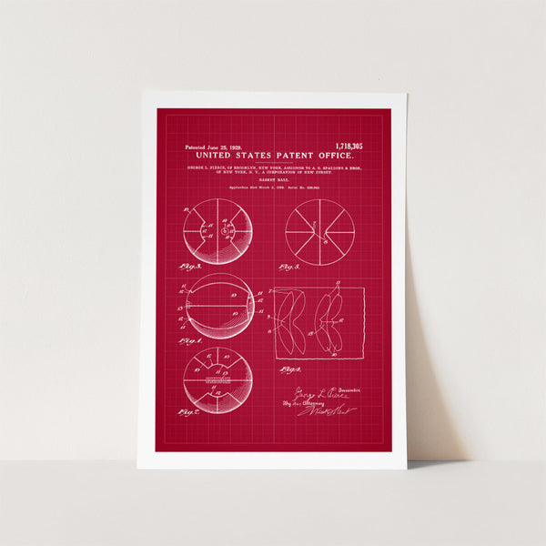 Spalding Basket Ball Patent Art Print