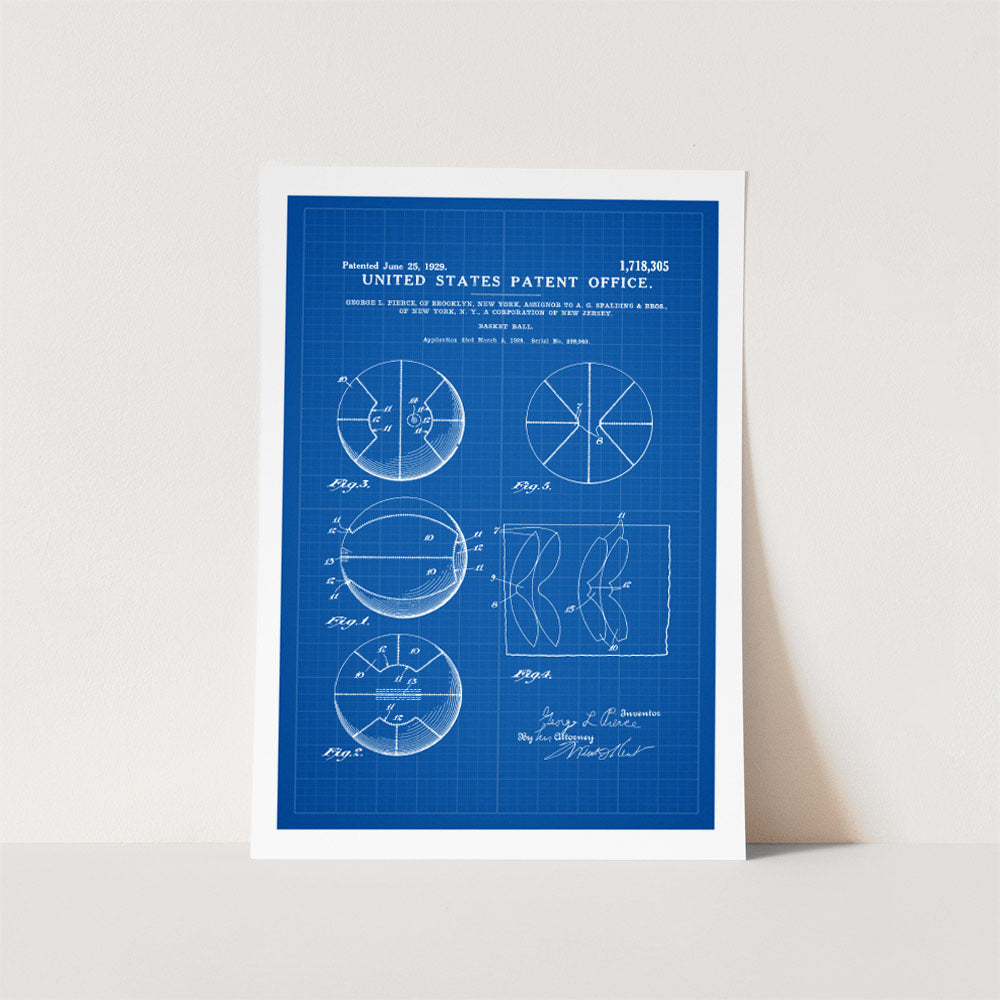 Spalding Basket Ball Patent Art Print