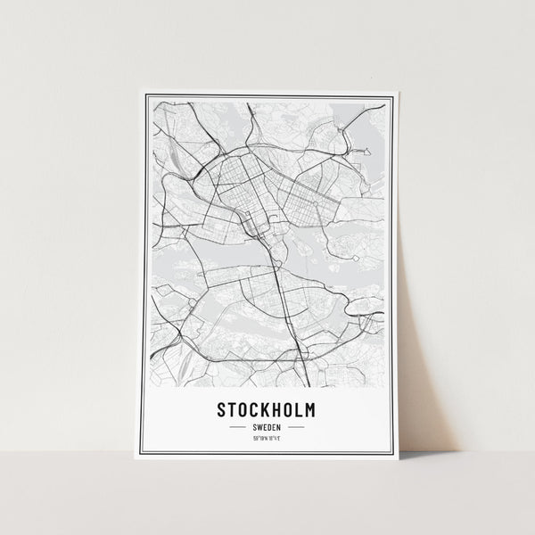 Stockholm Sweden Map Art Print