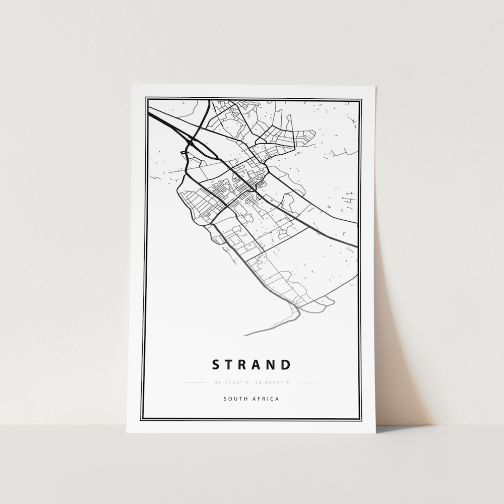 Strand Map Art Print Squashed 