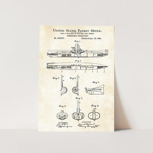 Submergible Torpedo Boat Patent Art Print