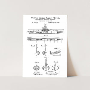 Submergible Torpedo Boat Patent Art Print