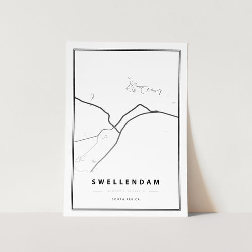 Swellendam Map Art Print