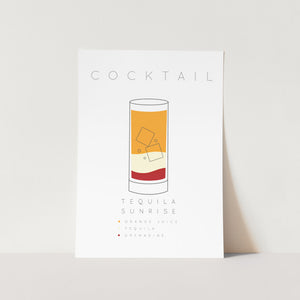 Tequila Sunrise Cocktail Art Print