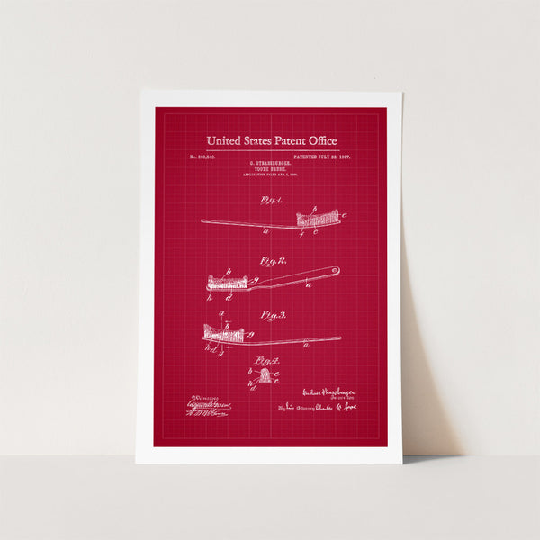 Tooth Brush Patent Art Print