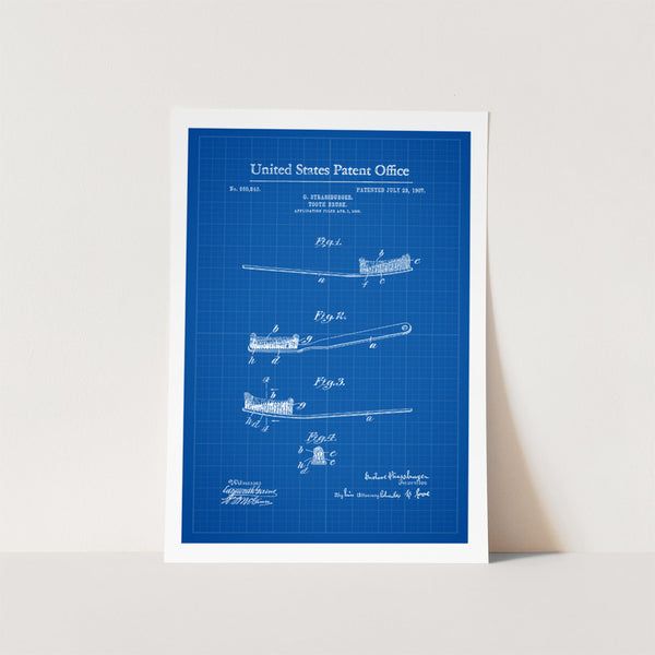 Tooth Brush Patent Art Print