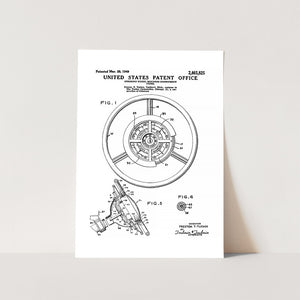 Tucker Steering Wheel Patent Art Print