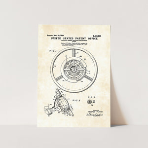 Tucker Steering Wheel Patent Art Print