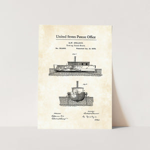 Tug Boat Patent Art Print