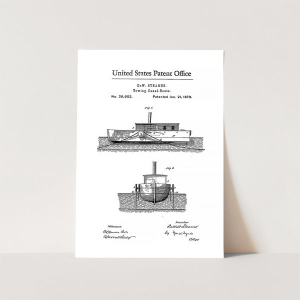 Tug Boat Patent Art Print