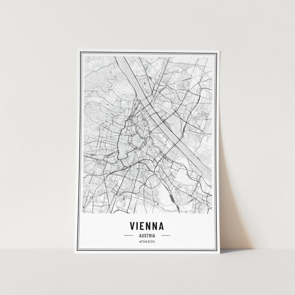 Vienna Austria Map Art Print