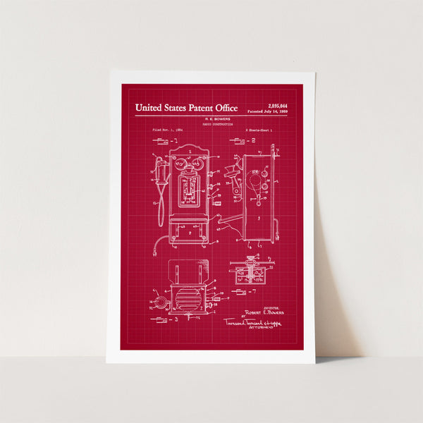 Vintage Telephone Patent Art Print