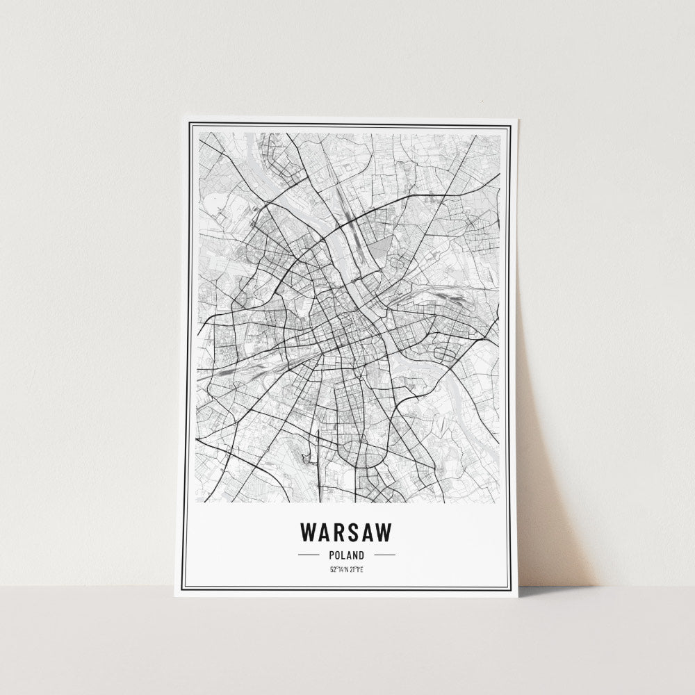 Warsaw Poland Map Art Print