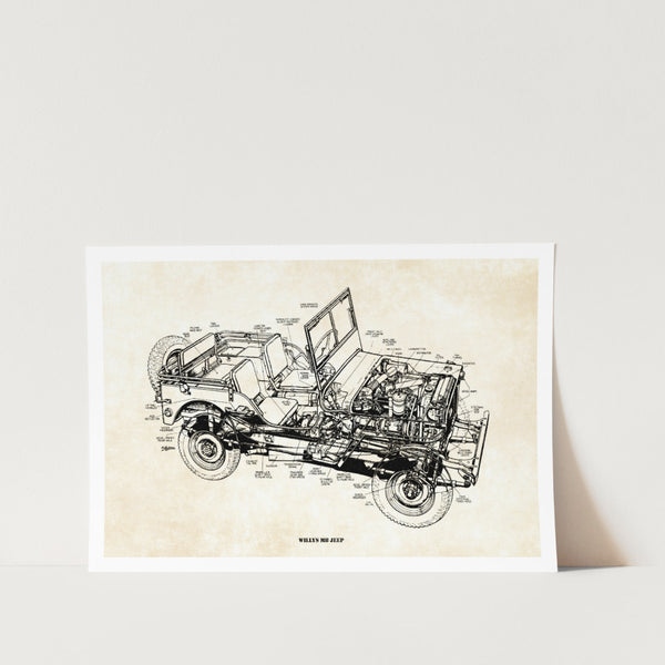 Willys MB Jeep Patent Art Print