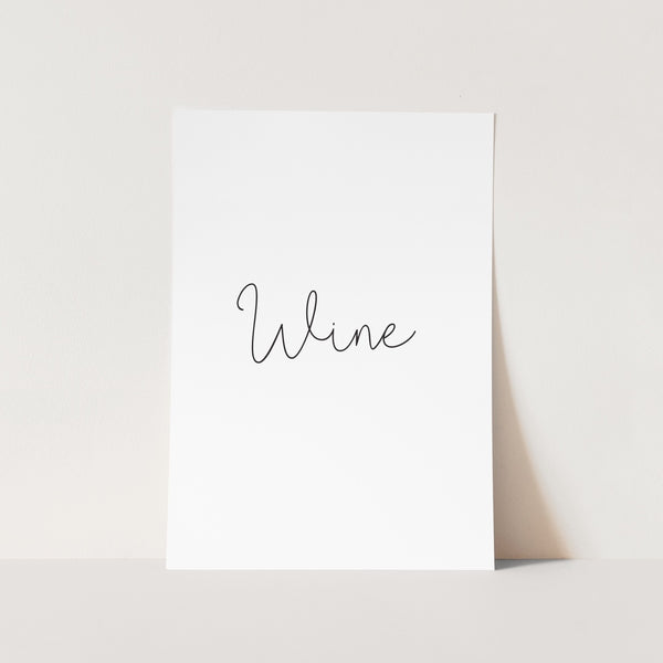 Wine Text Art Print