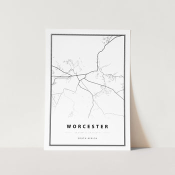 Worcester Map Art Print