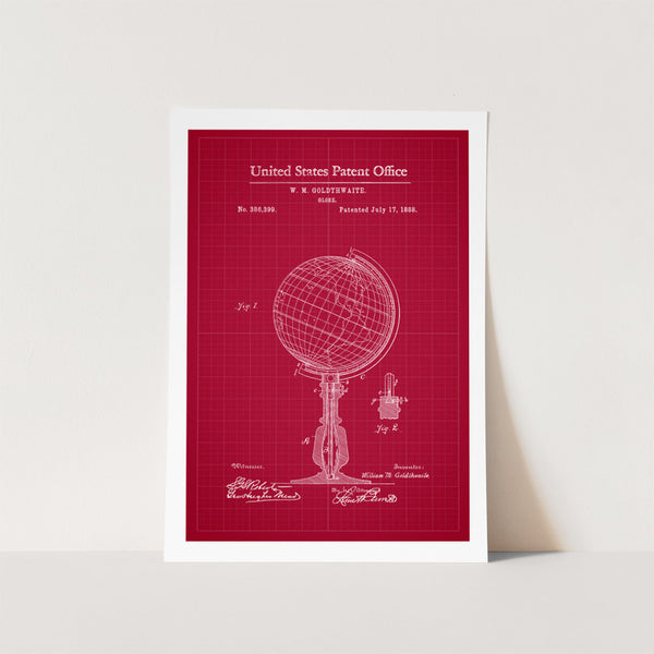 World Globe Patent Art Print