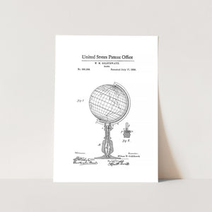 World Globe Patent Art Print
