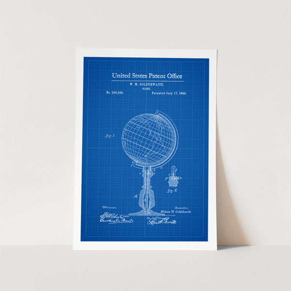 World Globe Patent Art Print