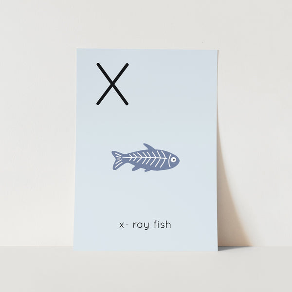 X for X-ray Fish Alphabet Art Print