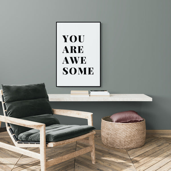You Are Awesome Text Art Print