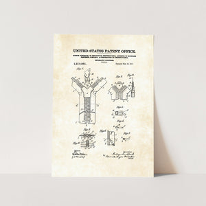 Zipper Patent Art Print